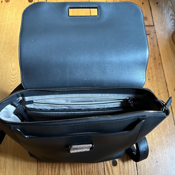 TUMI Genna Leather Backpack - Pepper - Picture 8 of 10